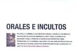 Orales e incultos