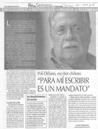 "Para mí escribir es un mandato"