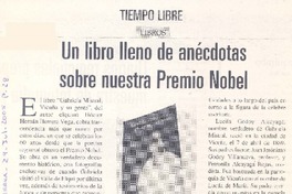 Tiempo libre : libros : un libro lleno de anécdotas sobre nuestra Premio Nobel