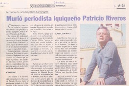 A causa de una hepatitis fulminante murió periodista iquiqueño Patricio Riveros