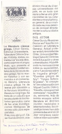 La Literatura clásica griega