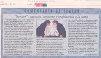 Comentario de teatro : "Narciso" : angustia, sarcasmo y enajenación a la carta