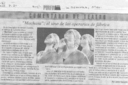 "Machasa": el sino de las operarias de fábrica