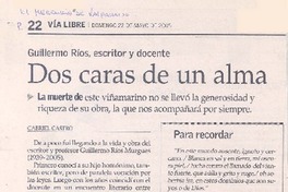 Guillermo Ríos, escritor y docente : dos caras de un alma