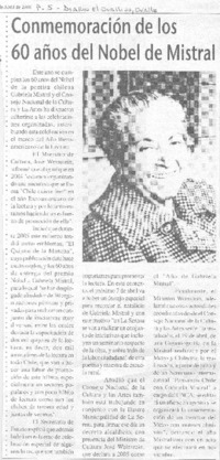 Conmemoración de los 60 años del Nobel de Mistral