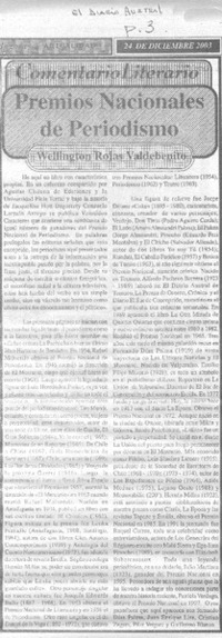 Premios Nacionales de Periodismo.