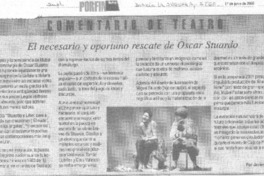 El necesario y oportuno rescate de Oscar Stuardo
