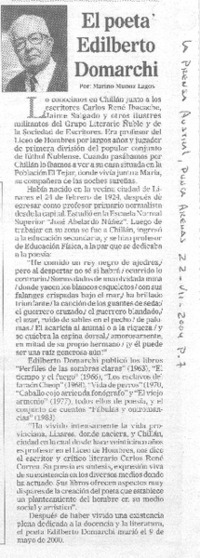 El Poeta Edilberto Domarchi.