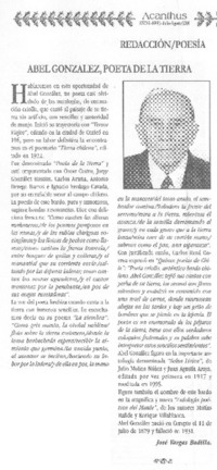 Abel González, poeta de la tierra