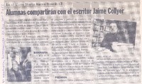 En el Liceo Marta Narea Díaz A-17 : alumnas compartirán con el escritor Jaime Collyer