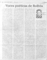 Voces poéticas de Bolivia.