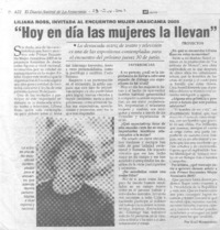 "Hoy en día las mujeres la llevan". (entrevistas)