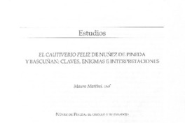 El Cautiverio Feliz de Núñez de Pineda y Bascuñán: claves, enigmas e interpretaciones.