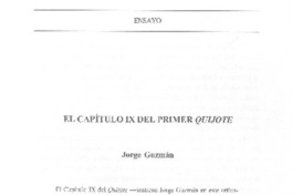 El capítulo IX del primer Quijote