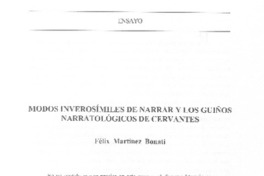 Modos inverosímiles de marrar y los guiños narratológicos de Cervantes