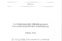La comicidad del primer Quijote y la aventura de los galeotes