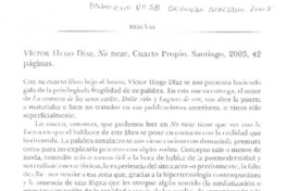 Víctor Hugo Díaz, No tocar.