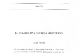 El Quijote, una lectura fronteriza