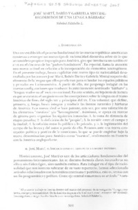 José Martí, Darío y Gabriela Mistral: recorridos de una lengua bárbara.