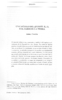 Un capítulo del Quijote: II, 13, o el saber de la tierra