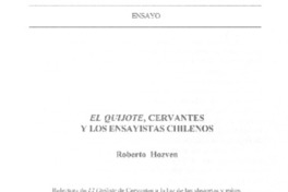 El Quijote, Cervantes y los ensayistas chilenos