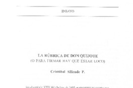 La rúbrica de Don Quijote