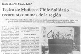 Teatro de muñecos Chile solidario recorrerá comunas de la región.