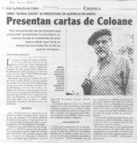Presentan cartas de Coloane.