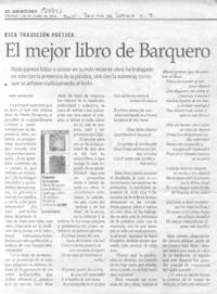 Rica tradición poética : el mejor libro de Barquero