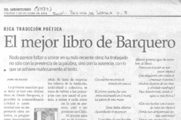Rica tradición poética : el mejor libro de Barquero