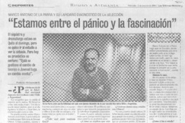 Marco Antonio de la Parra y su lapidario diagnóstico de la selección : "estamos entre el pánico y la fascinación" : [entrevista]