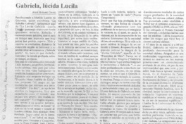 Gabriela, lúcida Lucila.