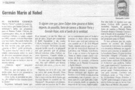 Germán Marín al Nobel.