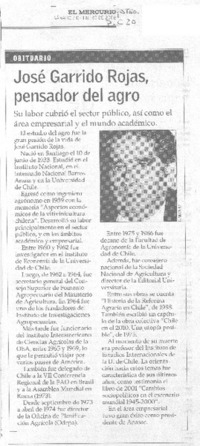José Garrido Rojas, pensador del agro.