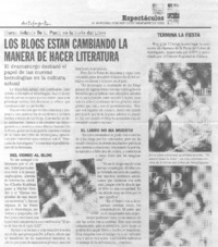 Los Blogs están cambiando la manera de hacer literatura.