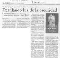 Destilando luz de la oscuridad.