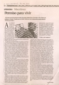 Literaturamiscelánea : Permiso para vivir