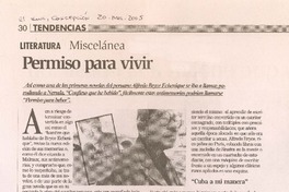 Literaturamiscelánea : Permiso para vivir