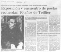 Exposición y encuentro de poetas recuerdan 70 años de Teillier.