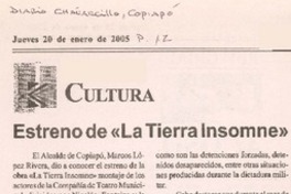 Cultura : Estreno de "la tierra insomne"