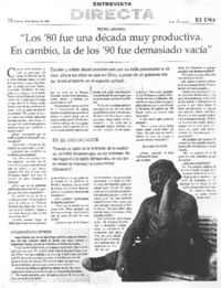 Los '80 fue una década muy productiva. En cambio, la de los '90 fue demasiado vacía" [entrevista]
