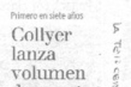 Collyer lanza volumen de cuentos.