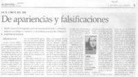 De apariencias y falsificaciones.