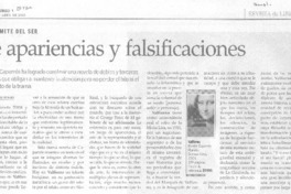 De apariencias y falsificaciones.