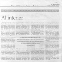 Al interior.