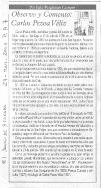Observo y comento: Carlos Pezoa Véliz