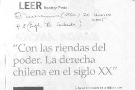 "Con las riendas del poder. La derecha chilena en el siglo XX".