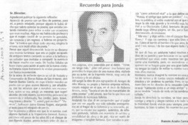 Recuerdo para Jonás