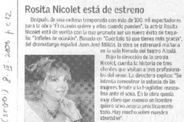 Rosita Nicolet está de estreno