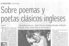 Sobre poemas y poetas clásicos ingleses